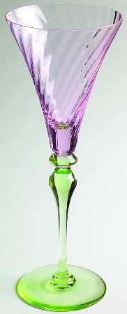 Palmyre Rose and Green Fluted Champagne