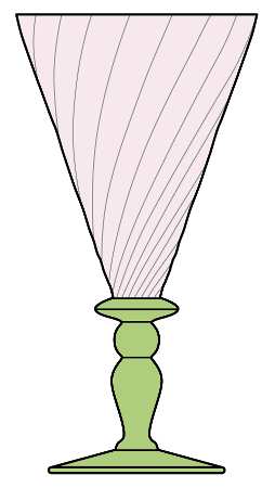 Palmyre Rose and Green Tall Water Goblet
