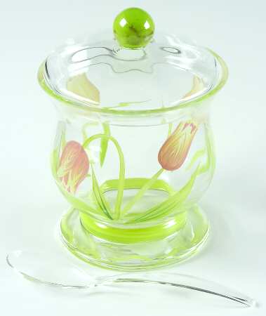 Cottage Tulip Condiment Jar & Lid