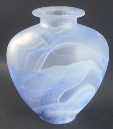 Frosted Swirl Cobalt Blue 10" Flower Vase