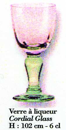 Isabelle Pink and Green Cordial Glass