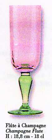 Isabelle Pink and Green Fluted Champagne