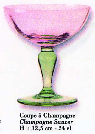Isabelle Pink and Green Champagne/Tall Sherbet