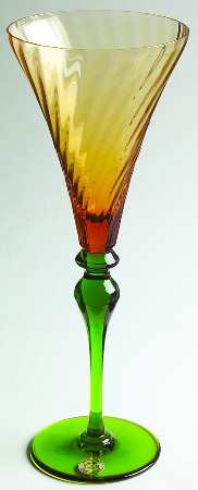 Palmyre Amber and Green Fluted Champagne