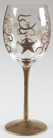 Holiday Gold Wine Glass