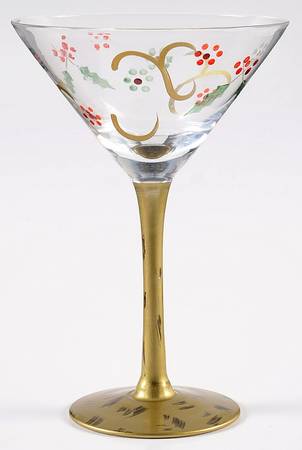 Holiday Gold Martini Glass