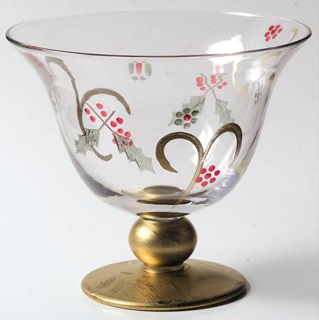 Holiday Gold Footed Dessert
