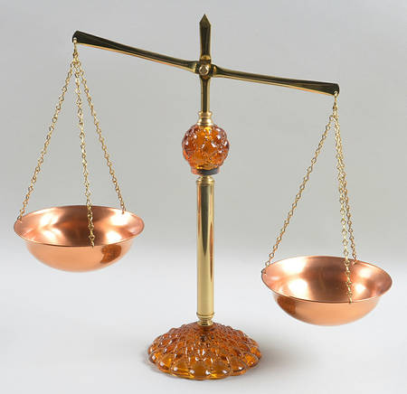 Scale of Justice Amber & Brass Justice Scale