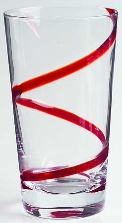 Swirline Red Highball Glass