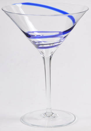 Swirline Cobalt Martini Glass
