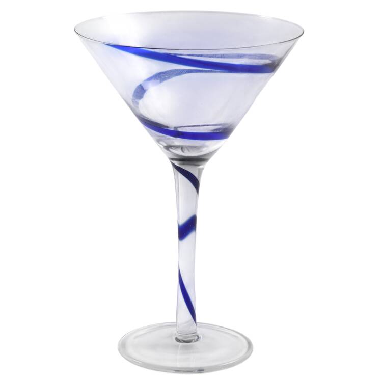 Swirline Cobalt Martini Glass