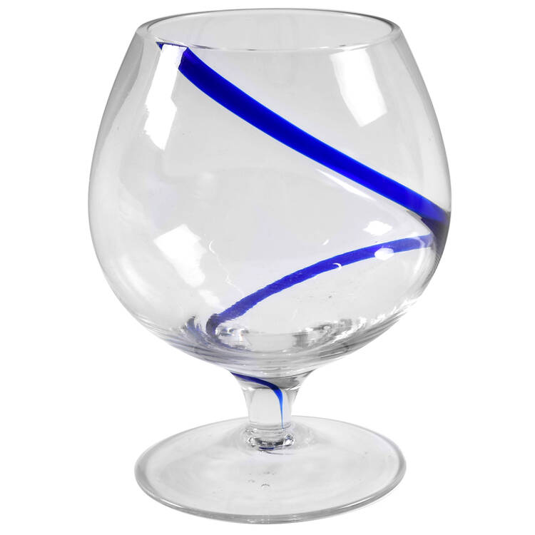 Swirline Cobalt Brandy Glass