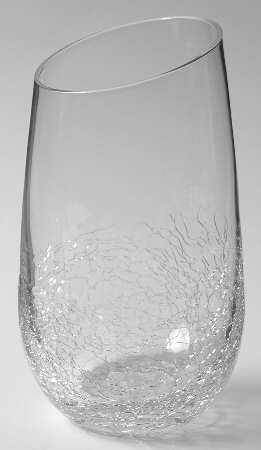 Angled Rim Crackle Tall Flat Tumbler