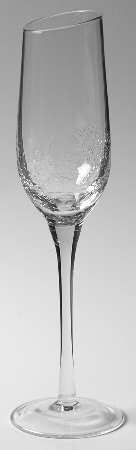 Angled Rim Crackle Fluted Champagne