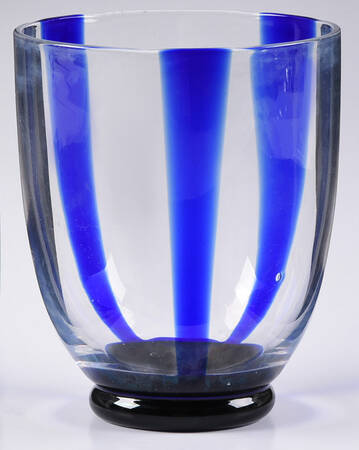 Blue Stripes Footed Tumbler