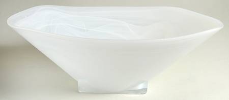 White Alabaster Niveus 14" Square Bowl