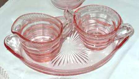 Gypsy Pink Creamer, Sugar and Tray Set