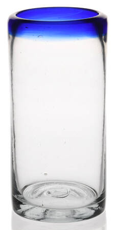 Cobalt Rim 10 Oz Flat Tumbler