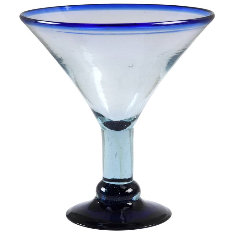 Cobalt Rim Martini Glass