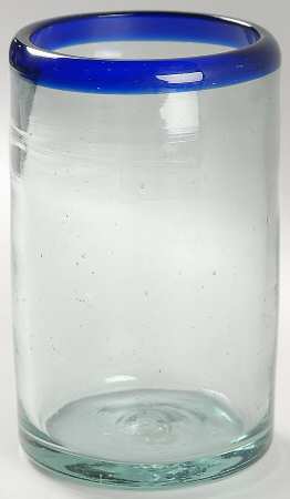 Cobalt Rim Highball Glass