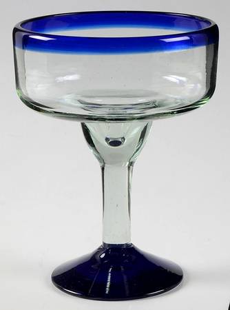 Cobalt Rim Margarita Glass