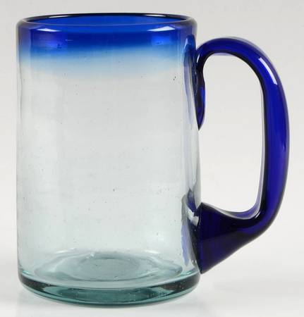 Cobalt Rim Beer Glass