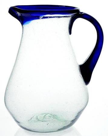 Cobalt Rim 80 Oz Pitcher