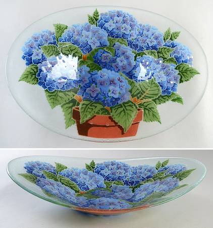 Hydrangea 16" Oval Bowl