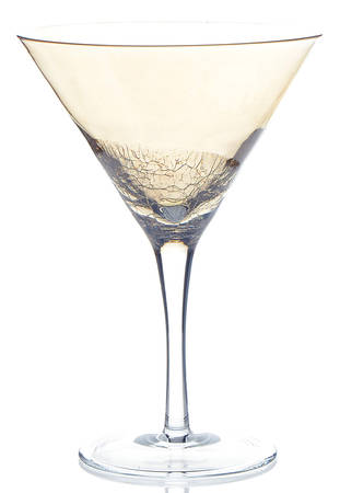 Amber Crackle (Golden Luster) Martini Glass