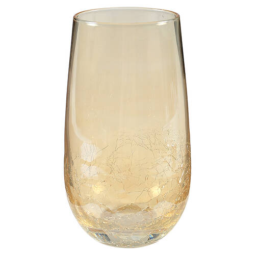 Amber Crackle (Golden Luster) Highball Glass