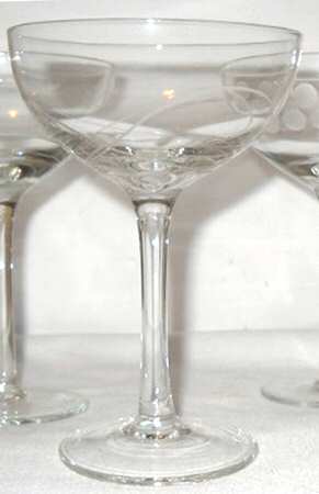 Etched Martini Glass