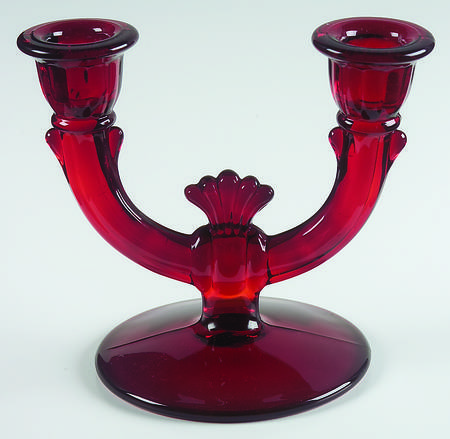 Lucy Ruby Double Light Candlestick