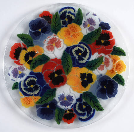 Pansies Dinner Plate by Peggy Karr