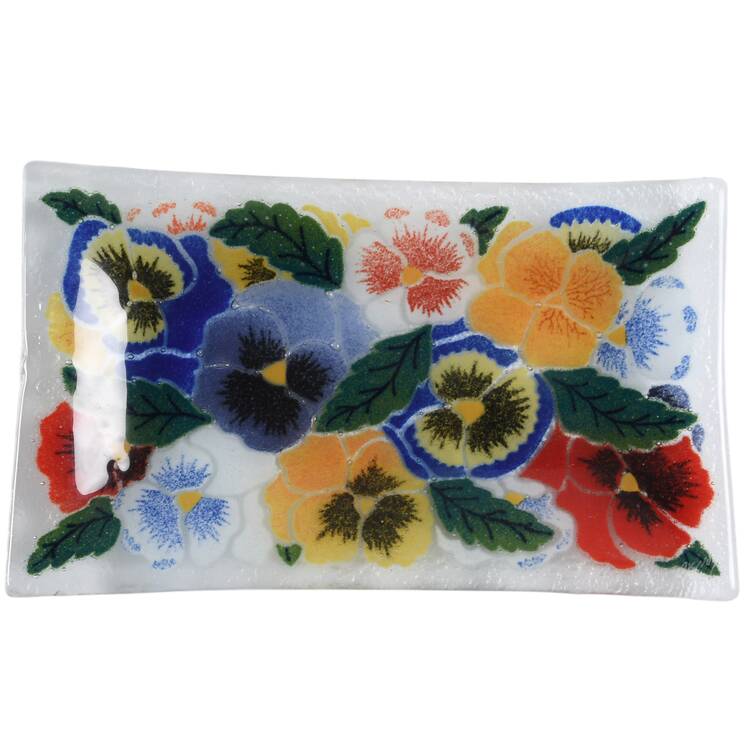 Pansies 10" Rectangular Tray