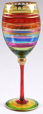 Festive Stripe (Gold Accents) Red Wine