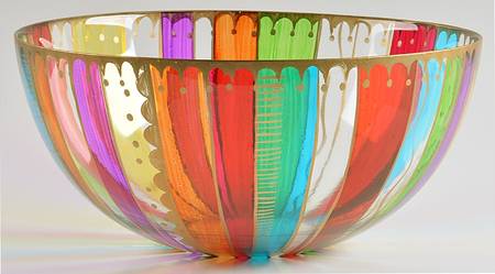 Festive Stripe (Gold Accents) 10" Round Serving Bowl
