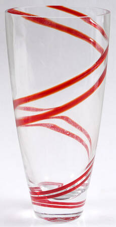 Double Swirl Red 9" Flower Vase