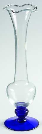 Crystal Sapphire 11" Crimped Vase