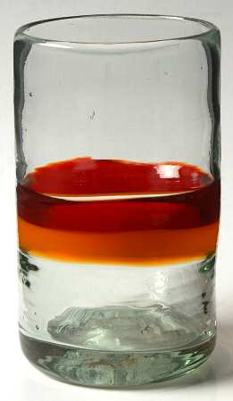 Red & Orange Stripe Flat Tumbler