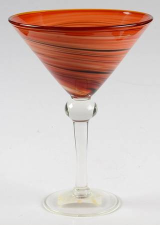 Red Twist Martini Glass