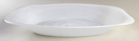 White Alabaster Niveus 17" Rectangular Tray