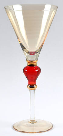 Amber Luster Red Jewel Martini Glass