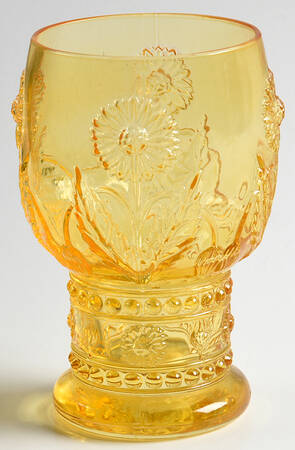 Vintage Flower Yellow Footed Tumbler
