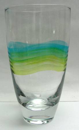 Blue Green Wave Tall Flat Tumbler