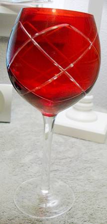 Diamond Etched Red Balloon Wine
