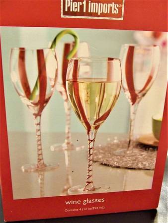 Double Red Twist Wine Glass
