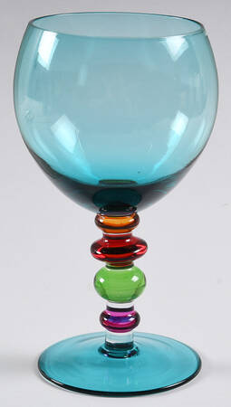 Colorful Stem Teal Water Goblet