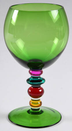 Colorful Stem Green Water Goblet