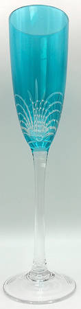Teal Pavo Fluted Champagne