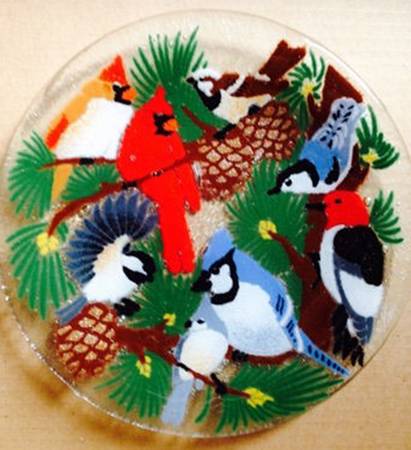 Festive Birds Dinner Plate